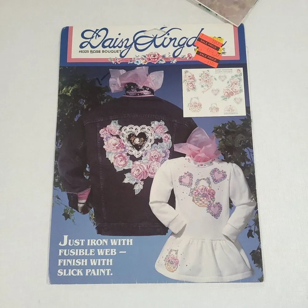 Vtg Daisy Kingdom Lot 14 Fabric Appliques Cut Outs Rub On Transfers 1990s